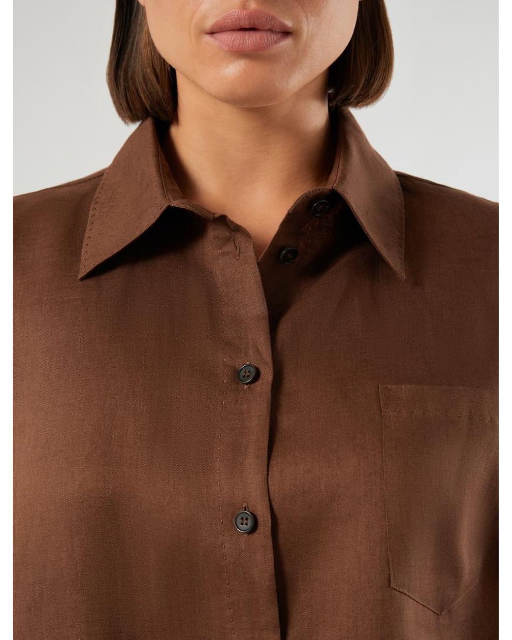 Chemise En Toile De Lin Marina Rinaldi en coloris Brown