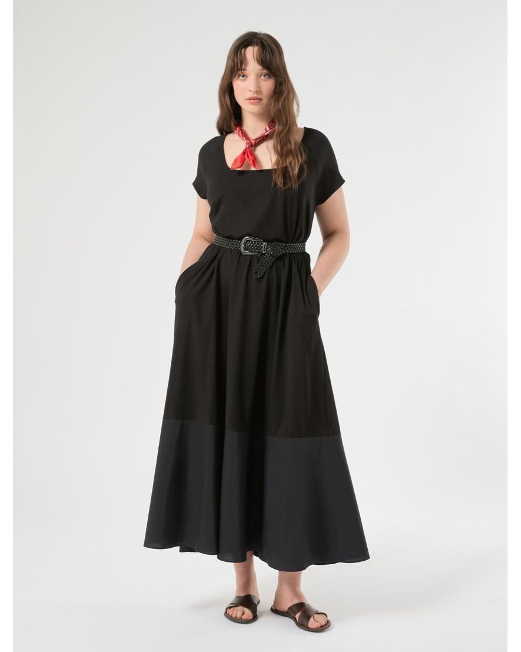 Marina Rinaldi Black Kleid Aus Jersey
