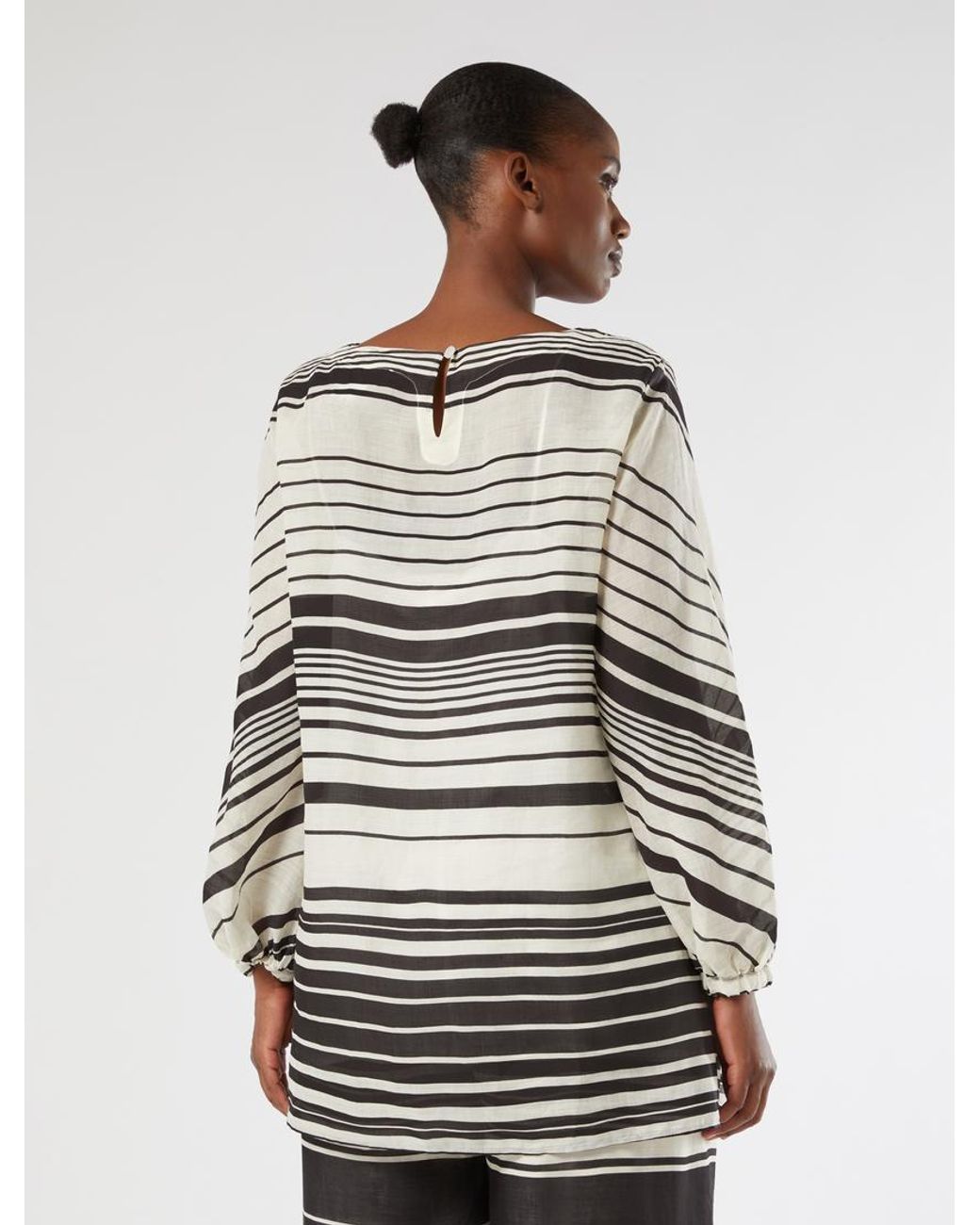 Tunique En Toile Ramie Marina Rinaldi en coloris Gray