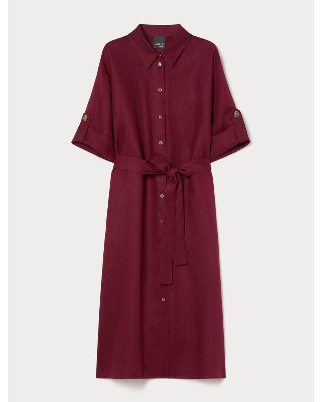 Robe-Chemise En Lin Marina Rinaldi en coloris Red