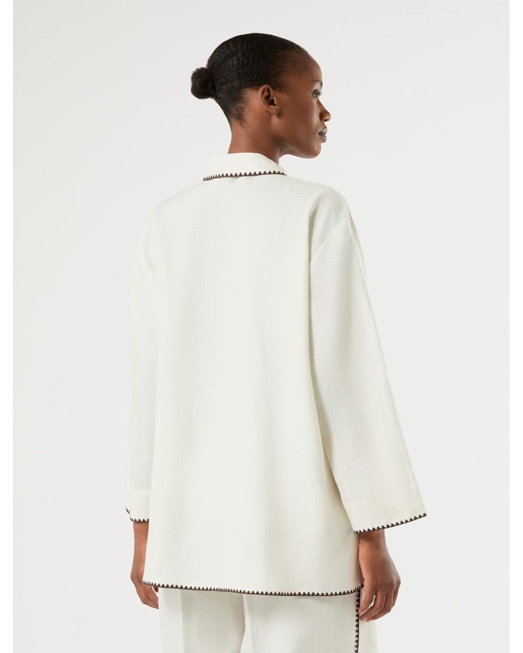 Chemise En Toile De Lin Marina Rinaldi en coloris White