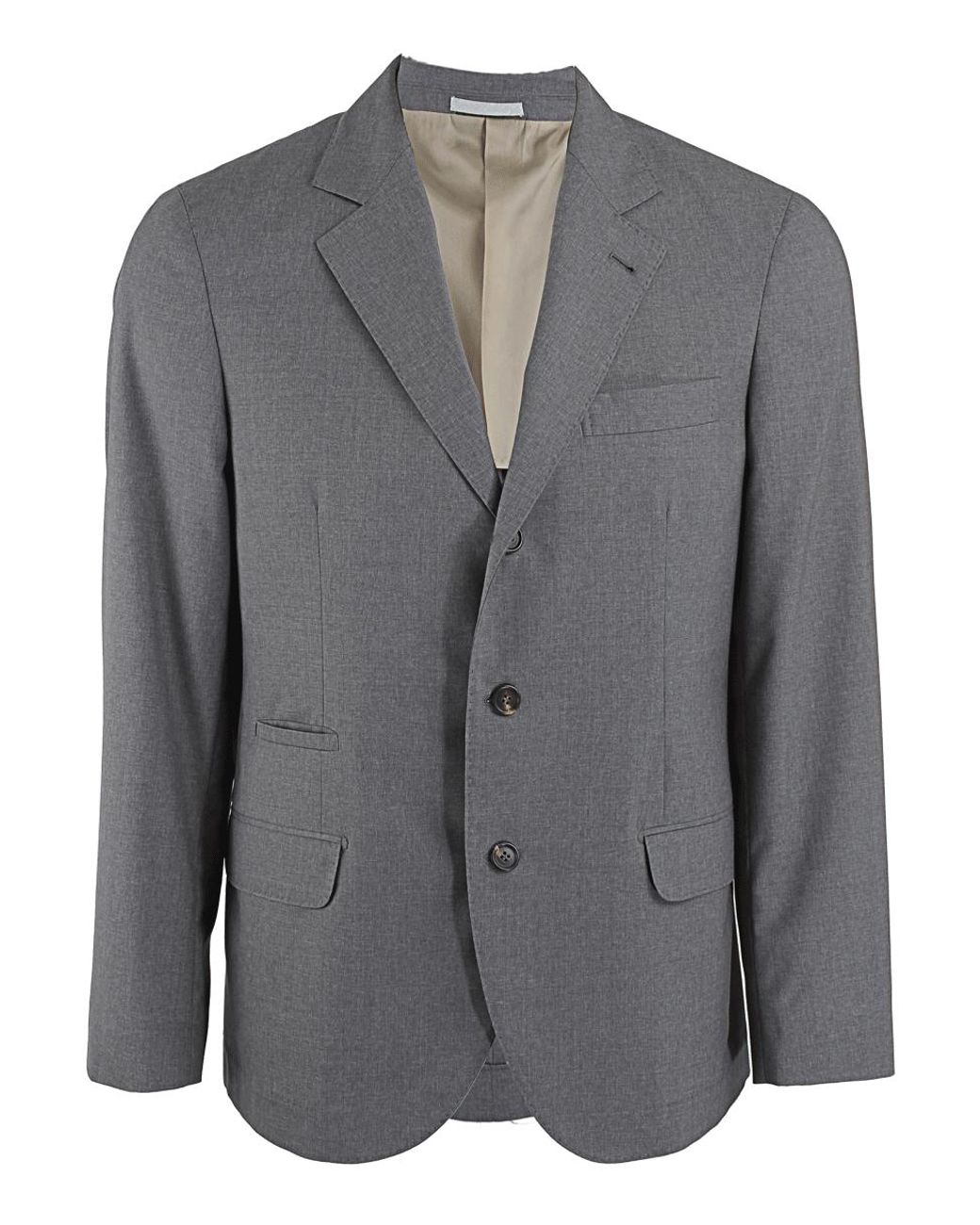 Brunello Cucinelli Wool Travel Blazer in Grey (Gray) for Men - Lyst