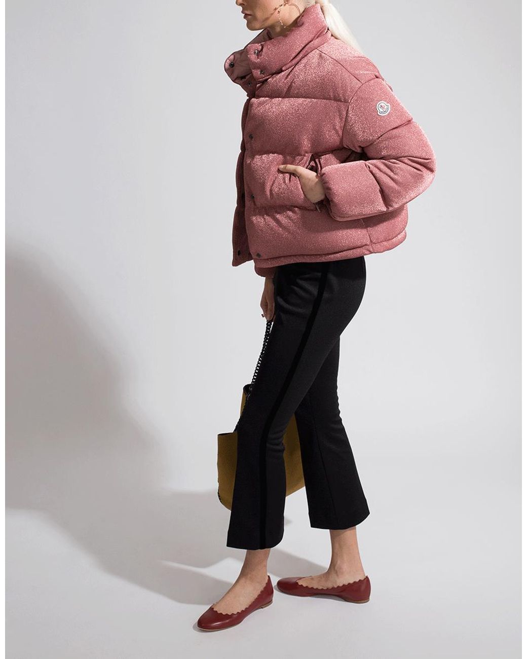 Moncler Synthetic Caille Sparkle Puffer Jacket in Pink | Lyst