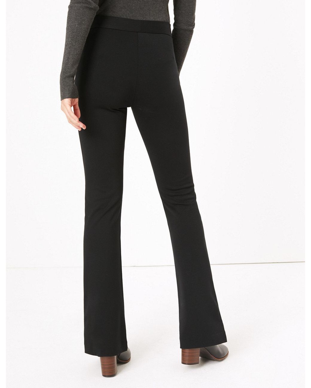 black slim bootcut trousers