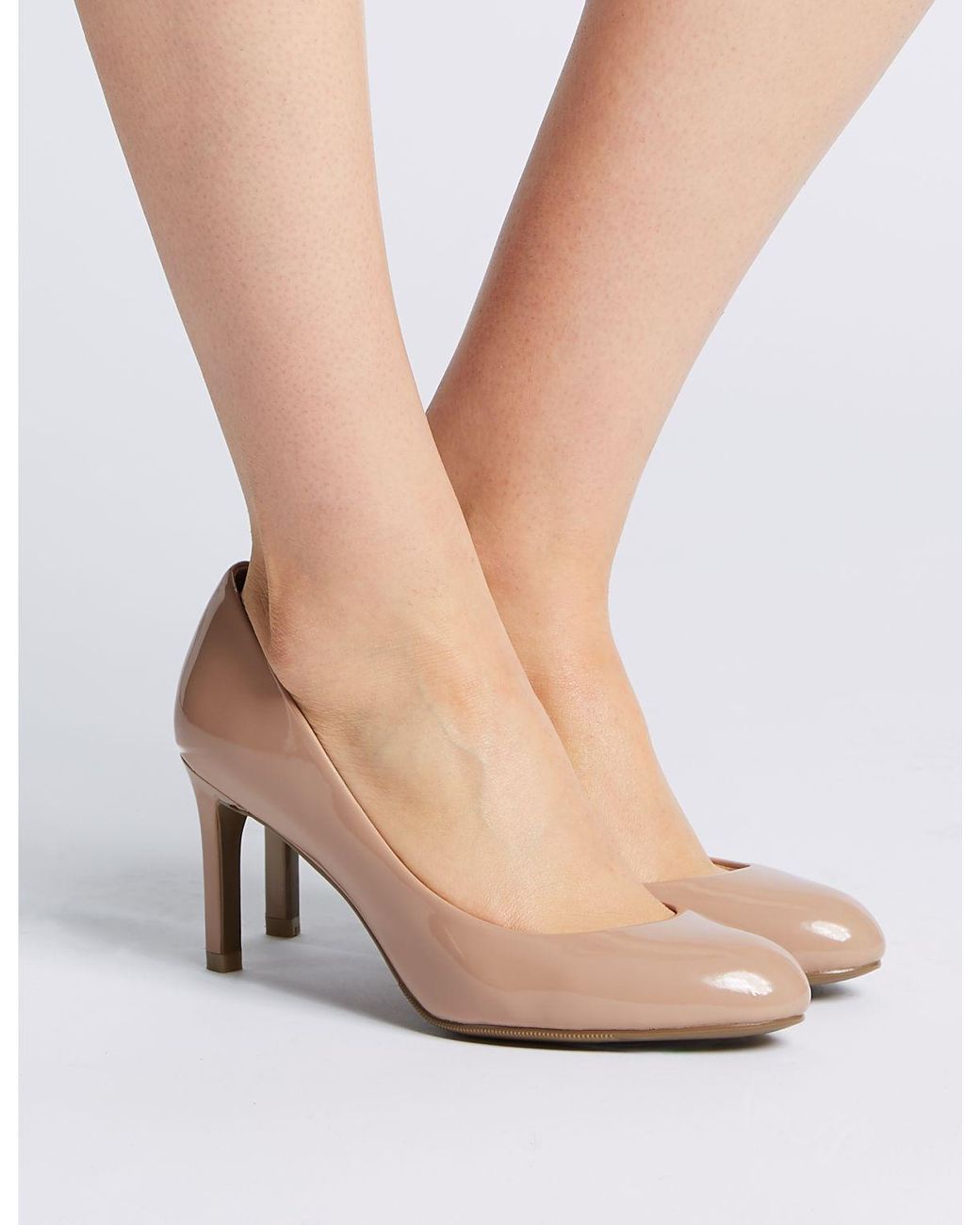 Marks Spencer Wide Fit Almond Toe Court Shoes Lyst
