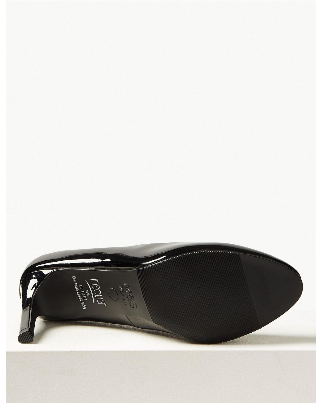 black patent stiletto court shoes