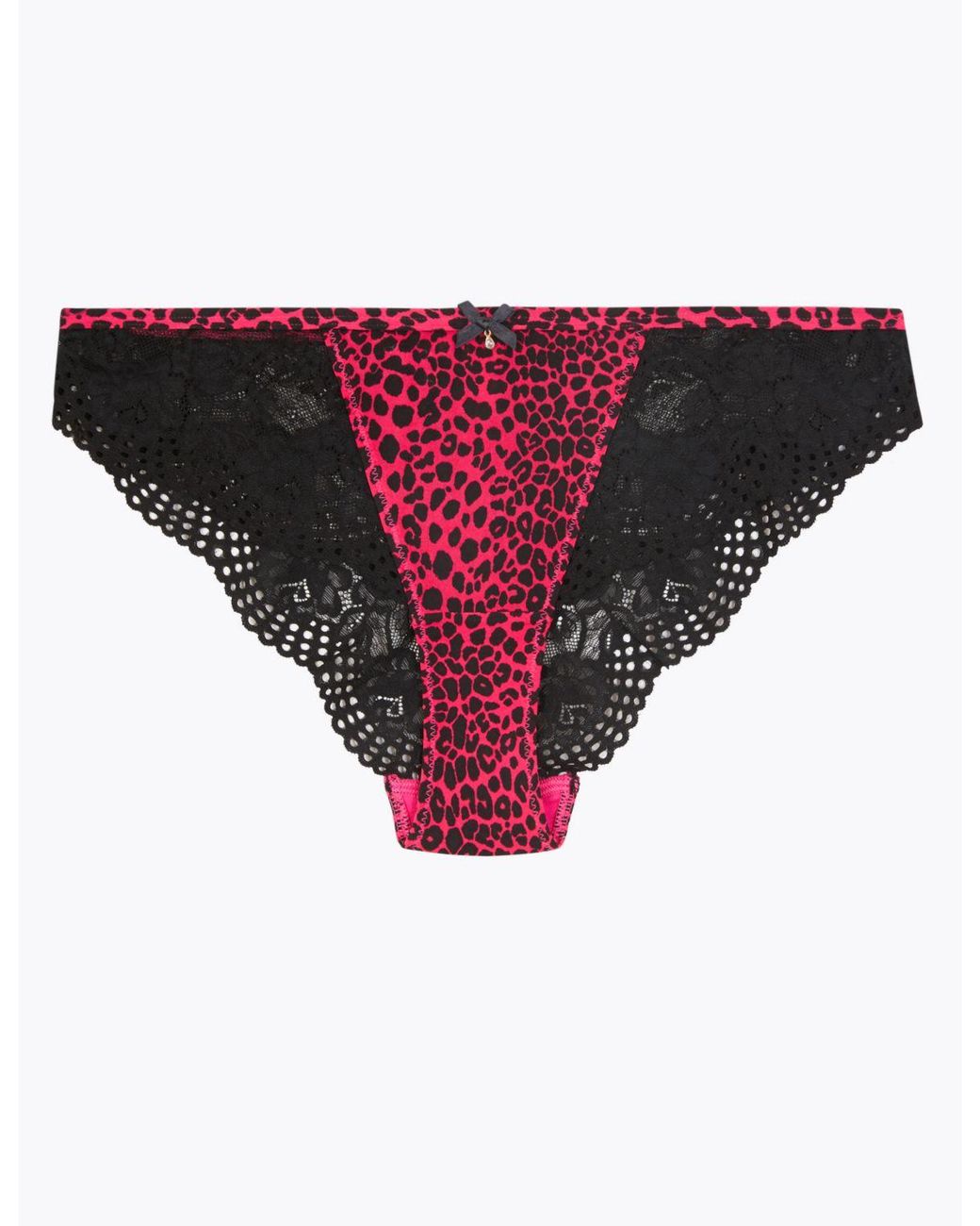 NEW LADIES BRAZILIAN KNICKERS PANTS MARKS /& SPENCER ANIMAL PRINT FUCHSIA