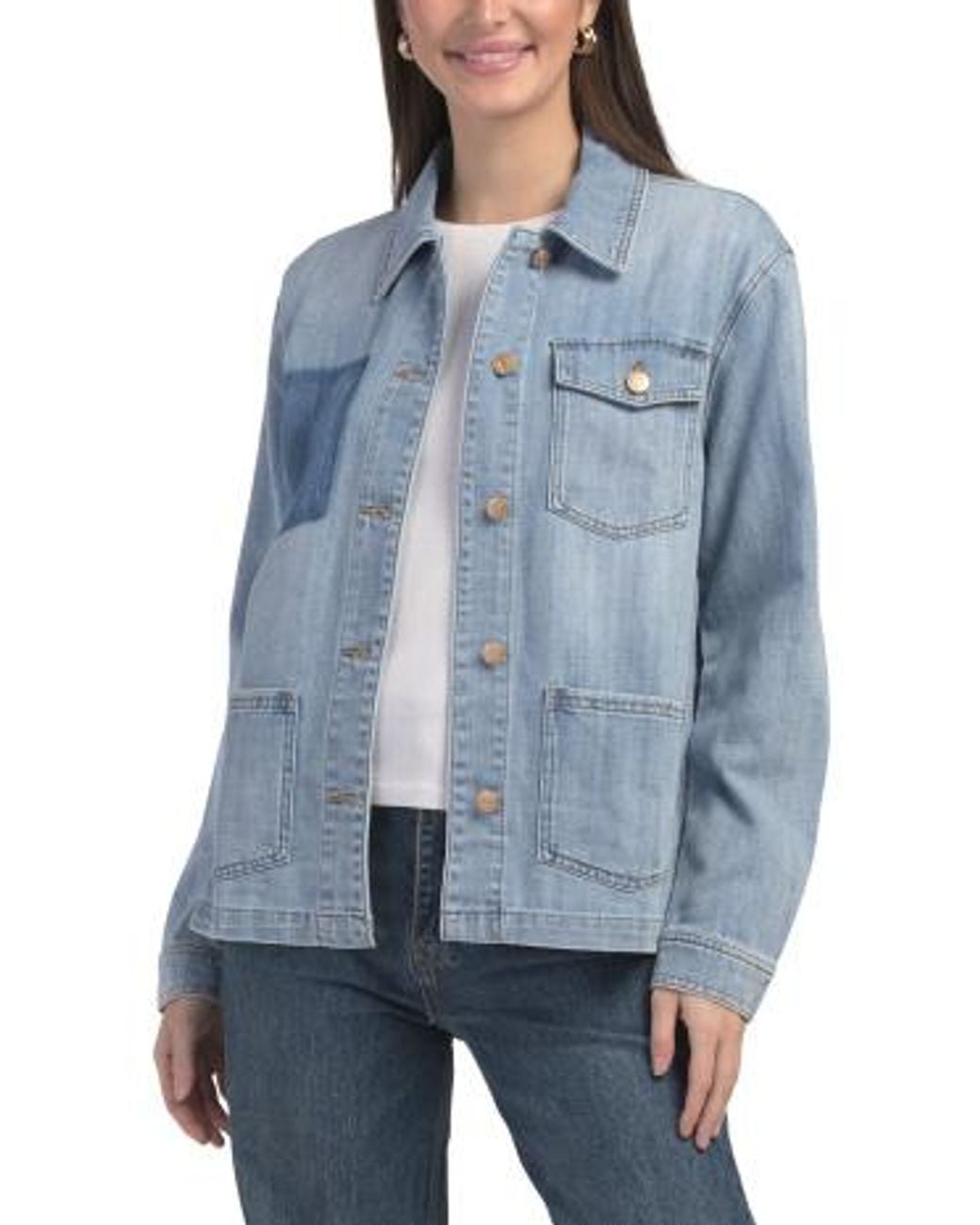 MARSHALLS Blue Adelyn Button Front Jacket For