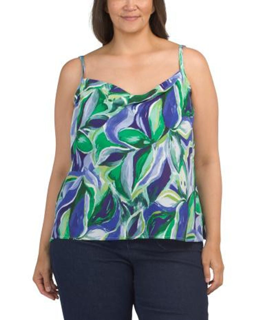 MARSHALLS Blue Plus Printed Tank Top For