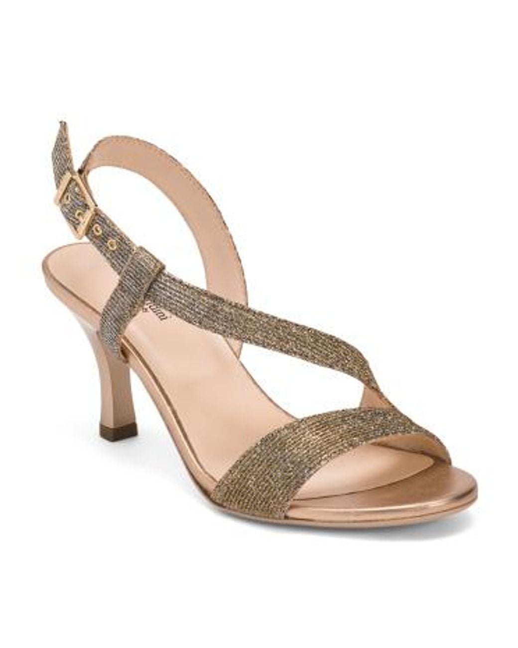 MARSHALLS Metallic Technical Textile Heeled Sandals For