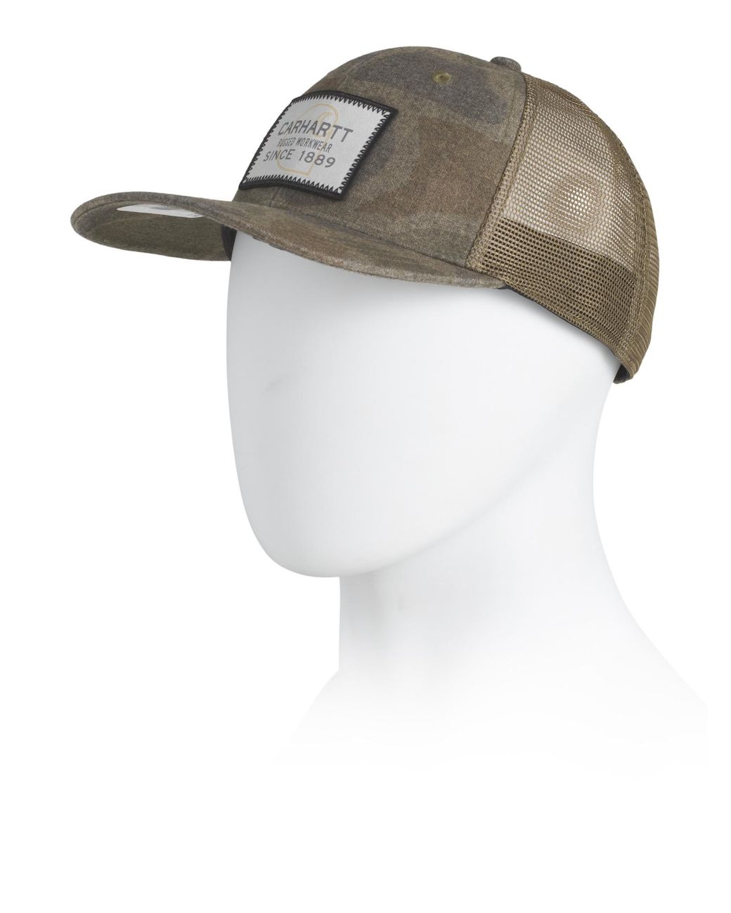 MARSHALLS White Wool Blend Mesh Back Camo Logo Patch Baseball Cap For for men