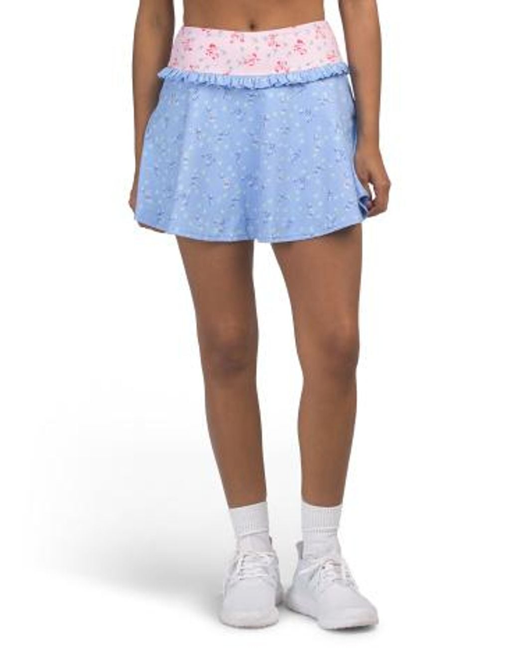 MARSHALLS Blue Printed Ruffle Skort For