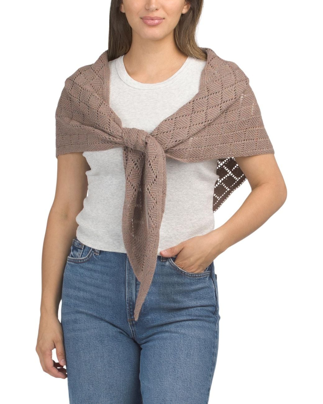 MARSHALLS Gray Crochet Topper For
