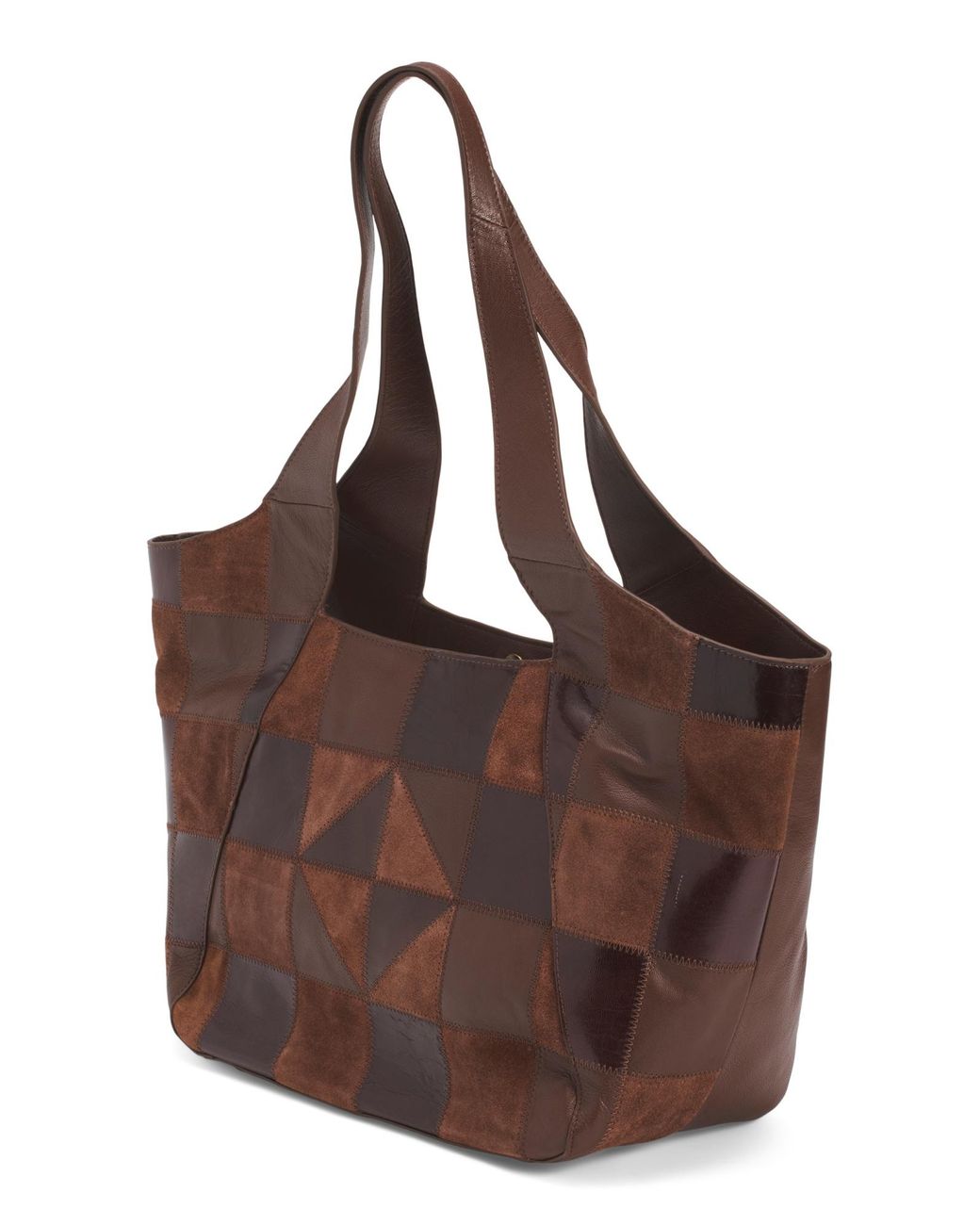 MARSHALLS Brown Leather Alli Patchwork Tote For