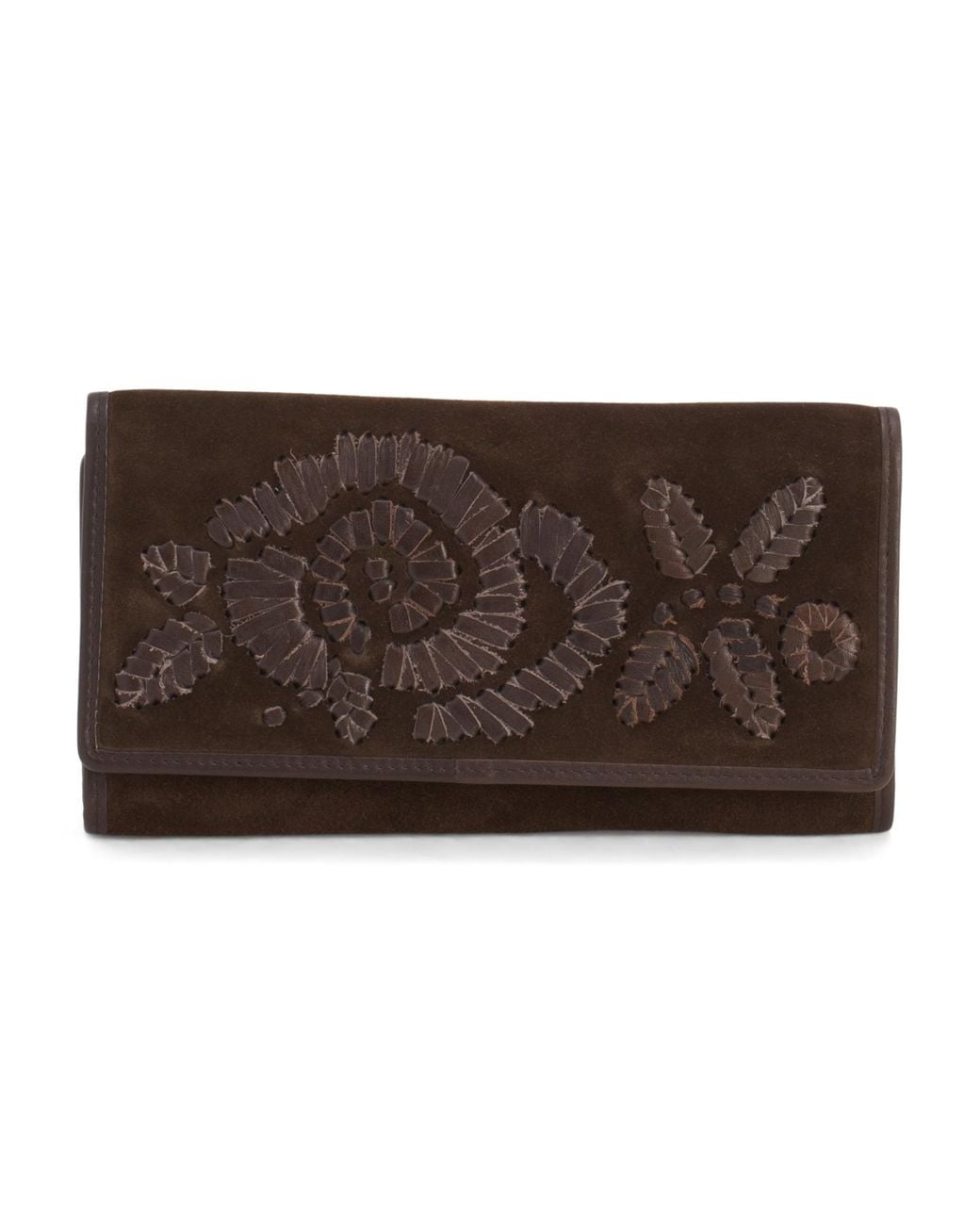 MARSHALLS Brown Suede Large Flap Wallet For