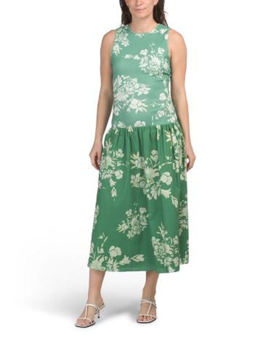 green dress marshalls Lyle Crew Neck Fit And Flare Midi For in estate gold watch