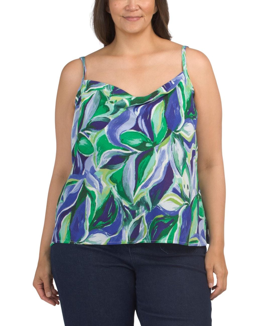 MARSHALLS Blue Plus Printed Tank Top For