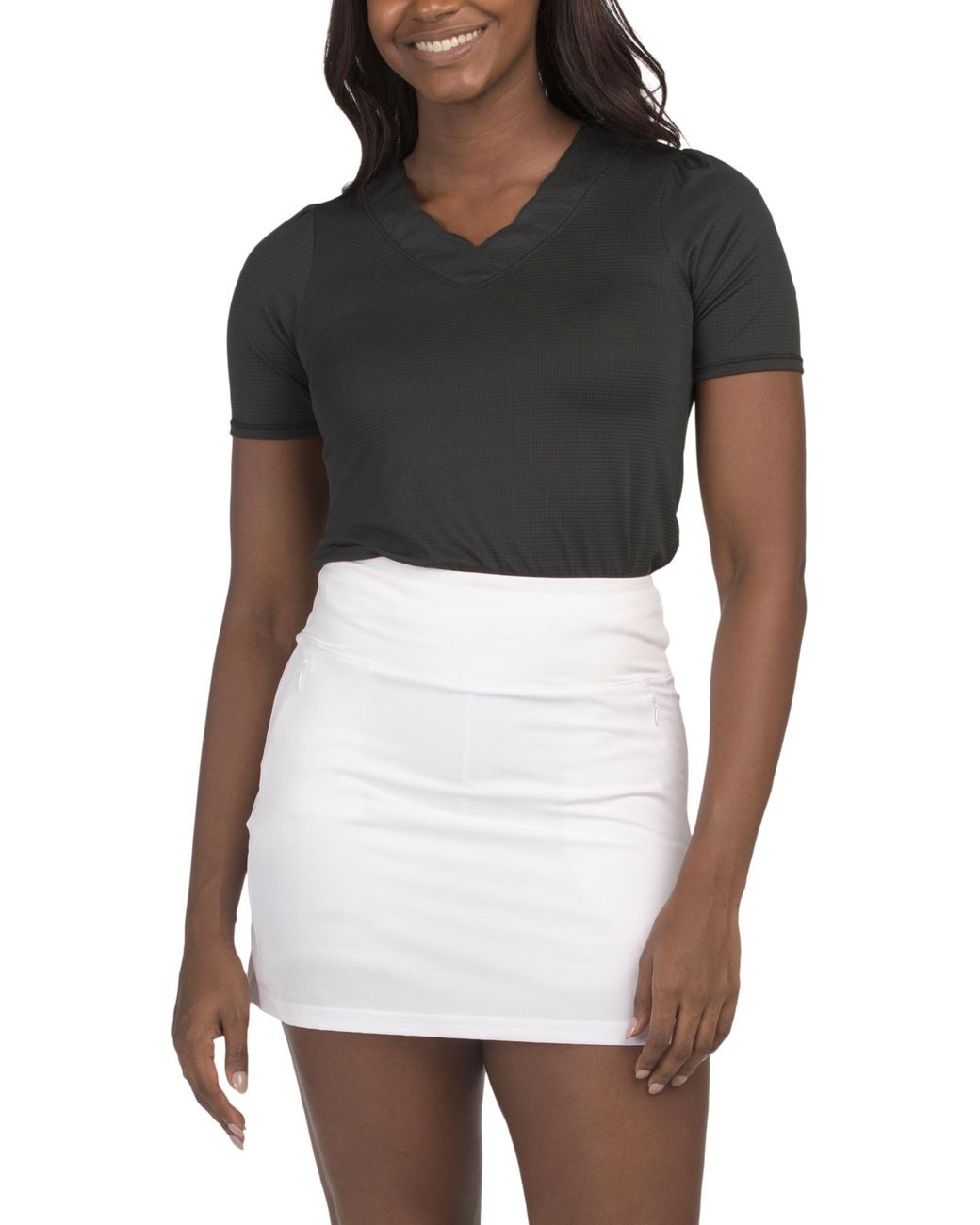 Marshalls Emily Scalloped Neckline Performance Short Sleeve Top For in ...