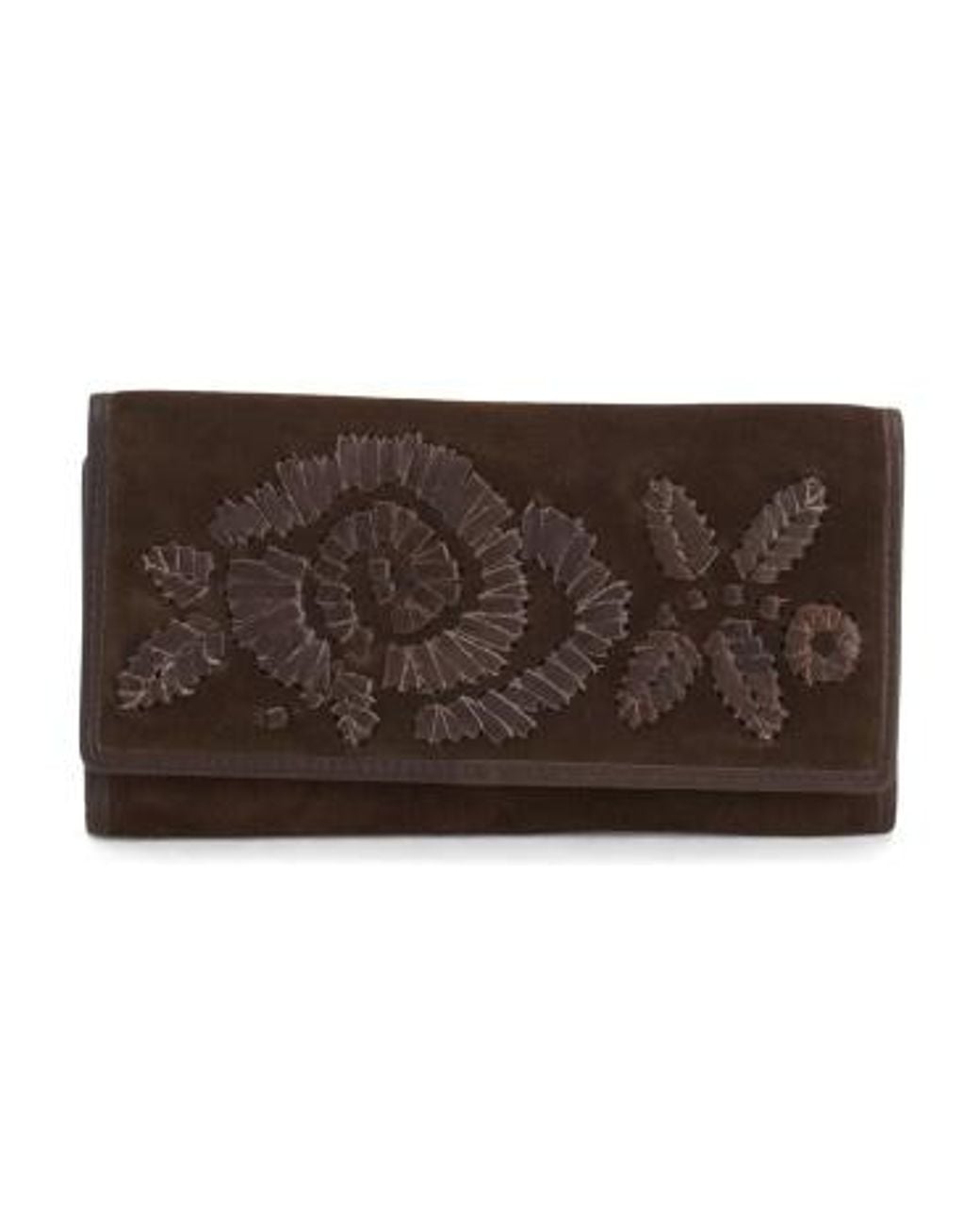 MARSHALLS Brown Suede Large Flap Wallet For