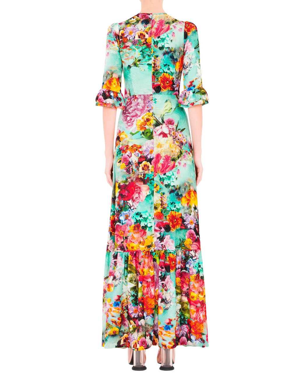 MARY KATRANTZOU Mallais Flocked Silk-Blend Dress UK 14 £1600 UK 16