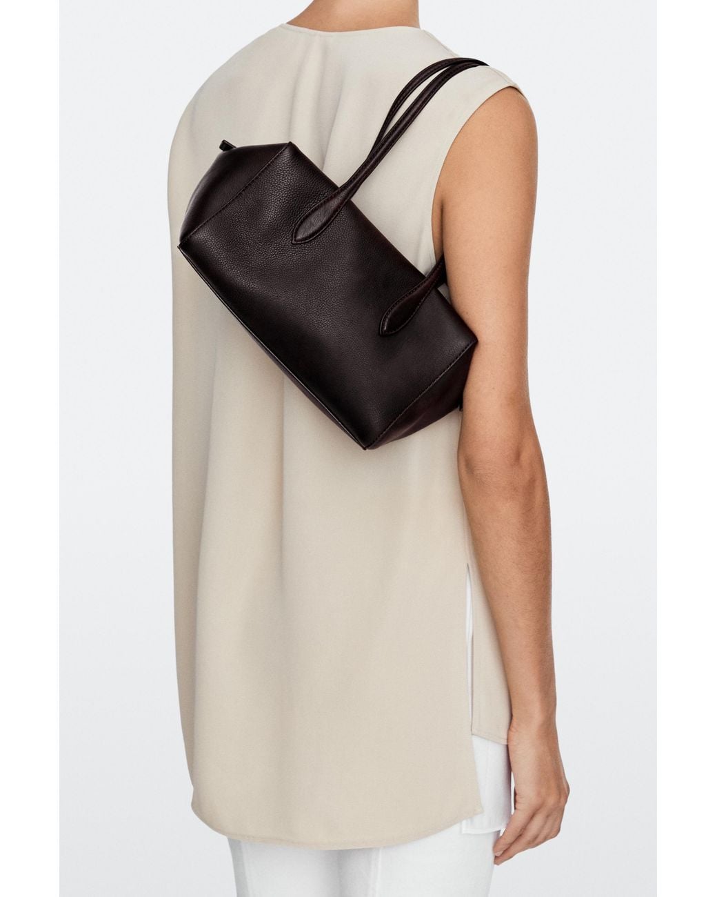MASSIMO DUTTI Black Nappa Leather Mini Satchel