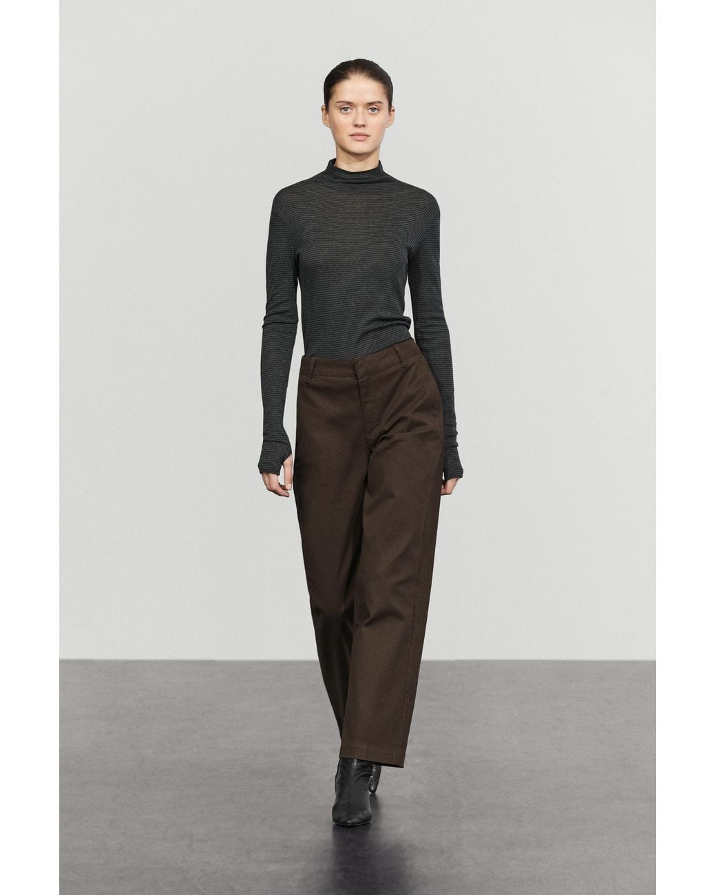 MASSIMO DUTTI Blue Stretch Cotton Blend Pants