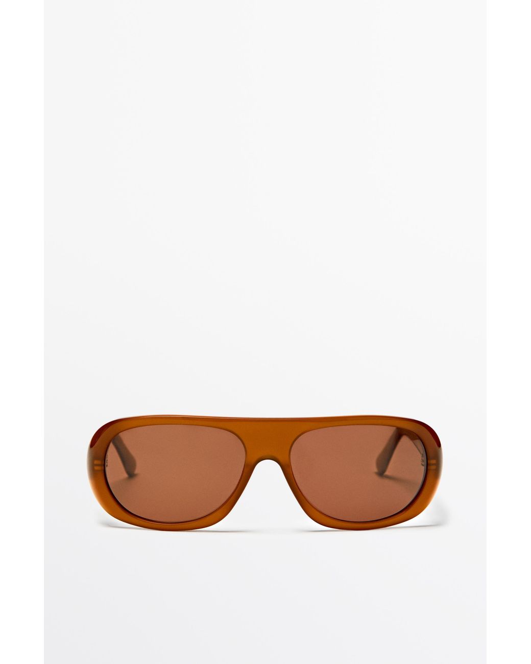MASSIMO DUTTI Brown Wraparound Sunglasses
