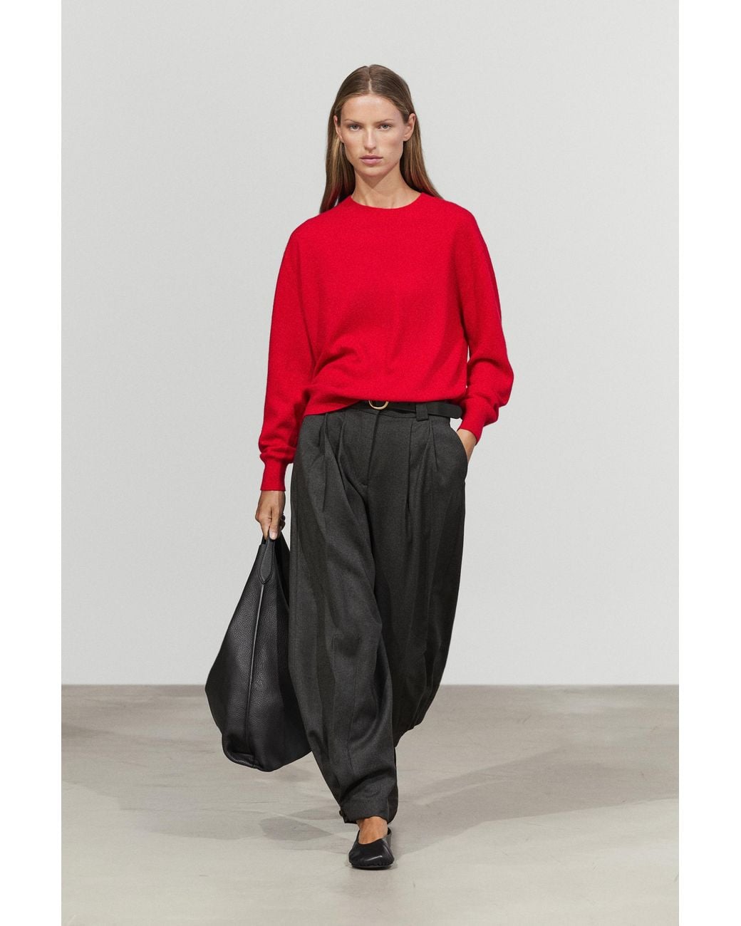 MASSIMO DUTTI Red 100% Cashmere Long Sleeve Sweater