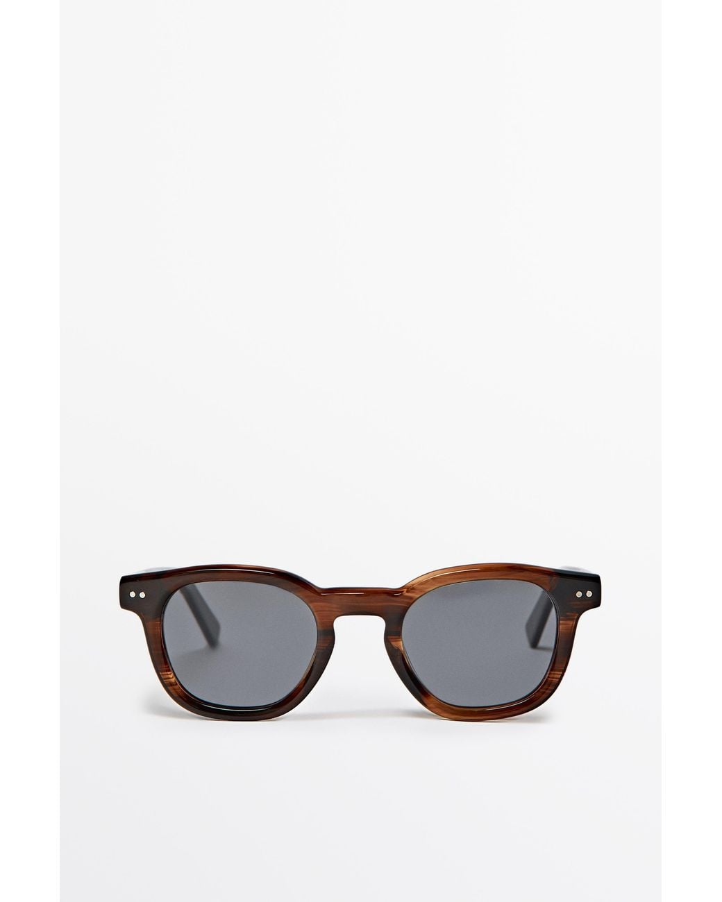 MASSIMO DUTTI Black Round Sunglasses for men