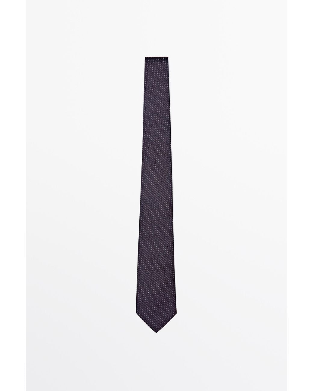 MASSIMO DUTTI Blue 100% Silk Micro-Polka Dot Tie for men