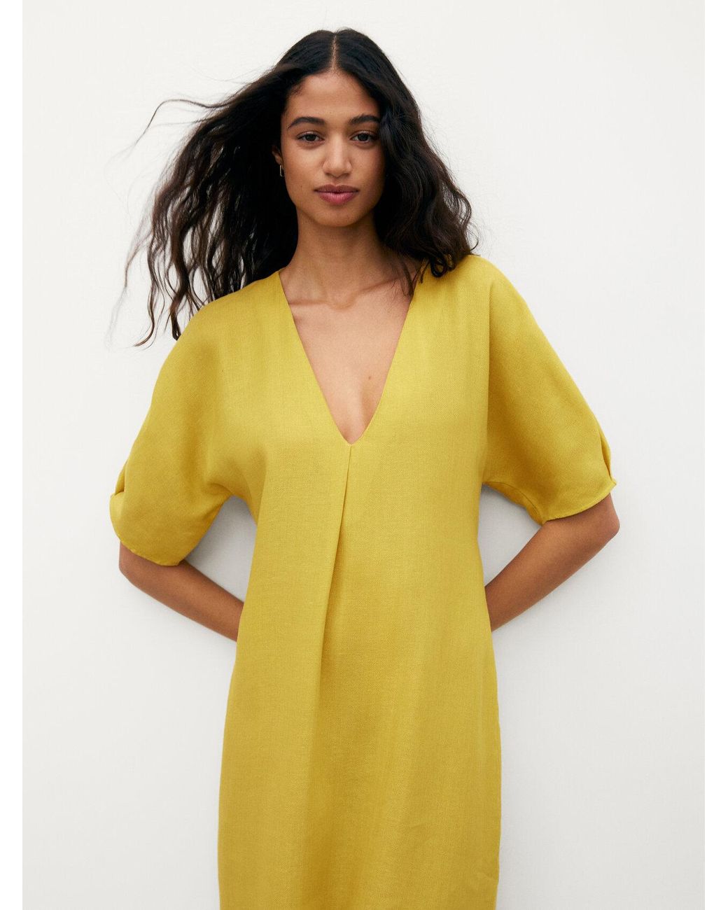 Massimo dutti yellow dress cheap