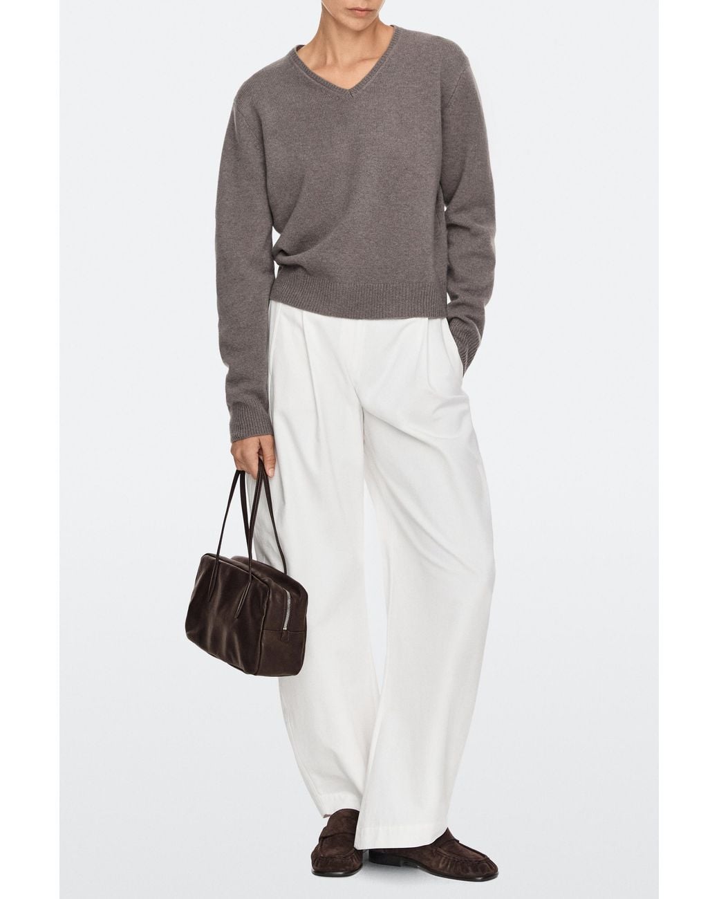 MASSIMO DUTTI Brown Nappa Leather Mini Duffle Bag