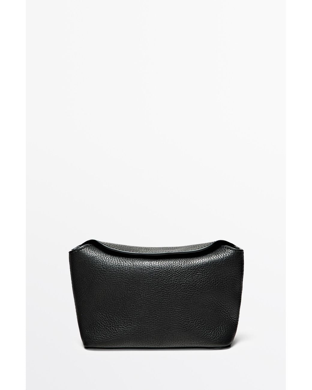 MASSIMO DUTTI Black Mini Nappa Leather Handbag
