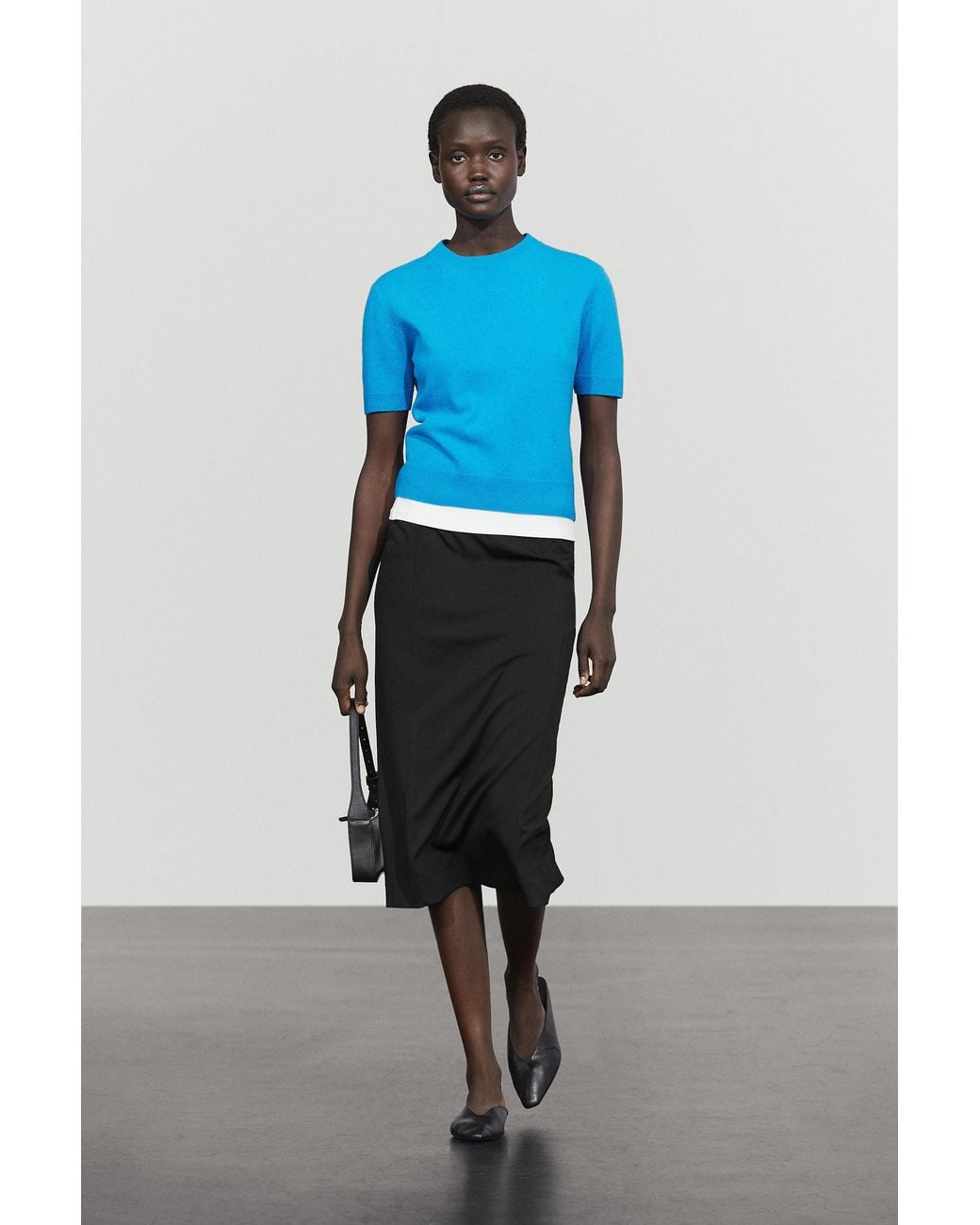 MASSIMO DUTTI Blue Gerader Midirock