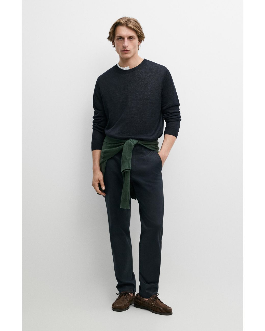 MASSIMO DUTTI Multicolor Cotton Blend Slim Fit Pants for men