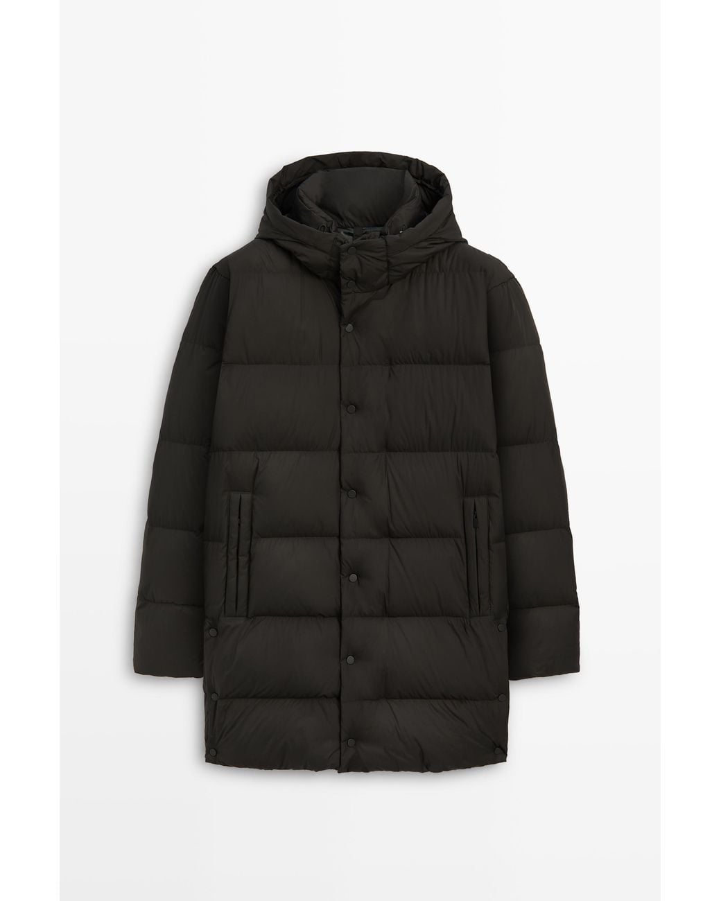 MASSIMO DUTTI Donsjack Met Capuchon in het Black voor heren