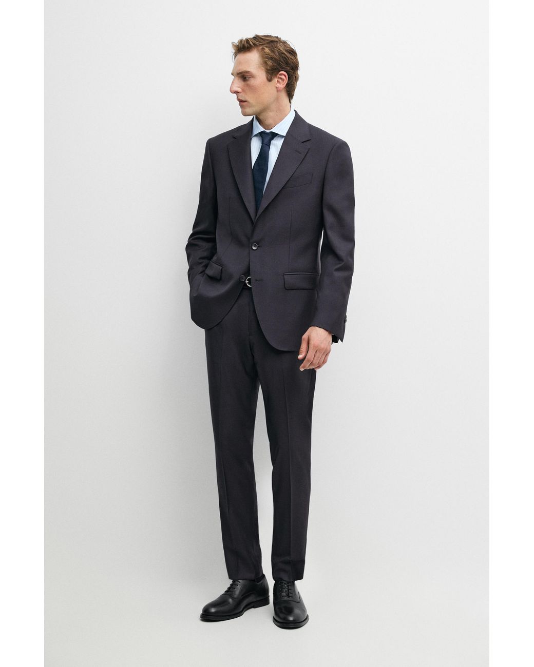 MASSIMO DUTTI Blue Cold Wool Suit Trousers for men