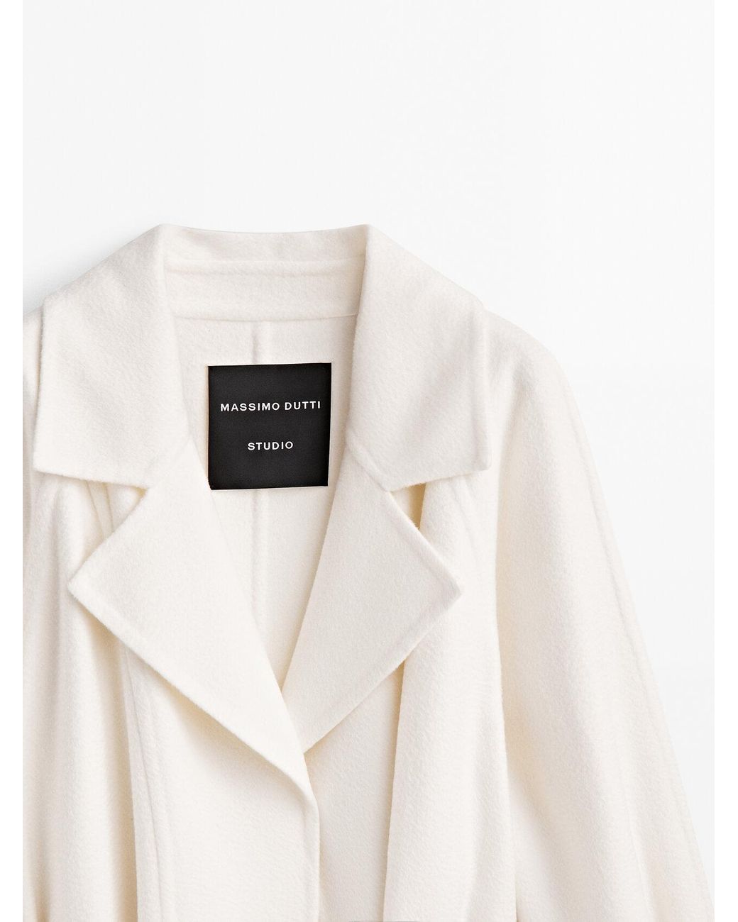 MASSIMO DUTTI Long Coat With Stitching - Studio in White | Lyst