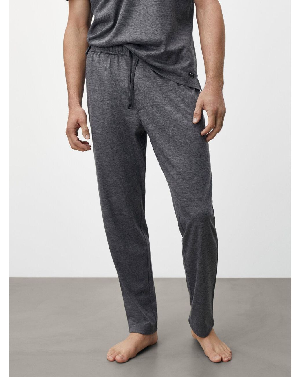 MASSIMO DUTTI Long Merino Wool Pajama Bottoms in Gray for Men | Lyst