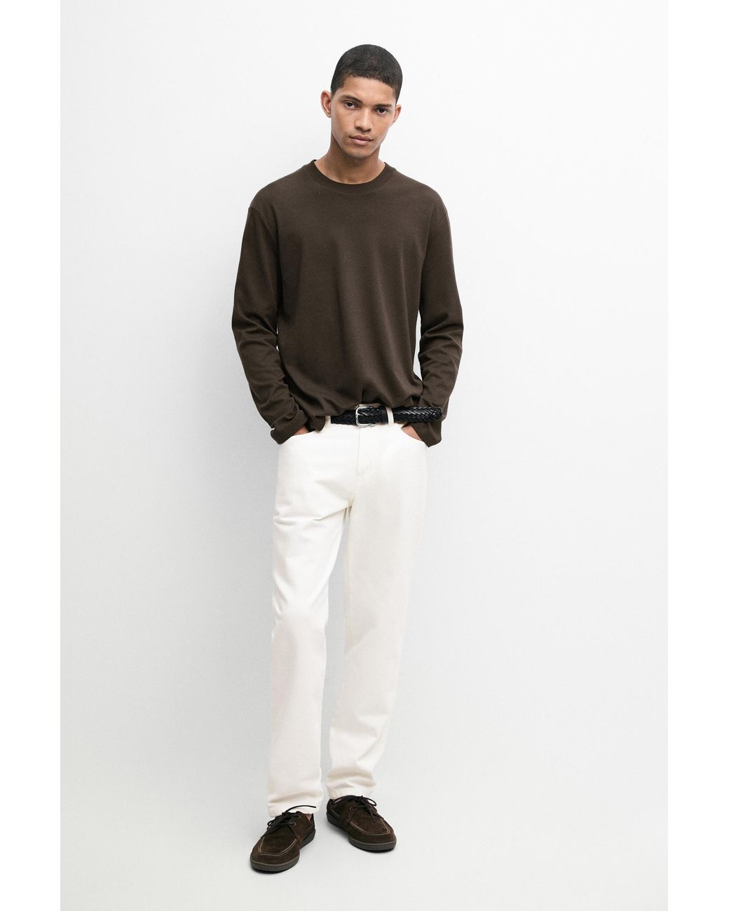 MASSIMO DUTTI Multicolor 100% Cotton Long Sleeve T-Shirt for men