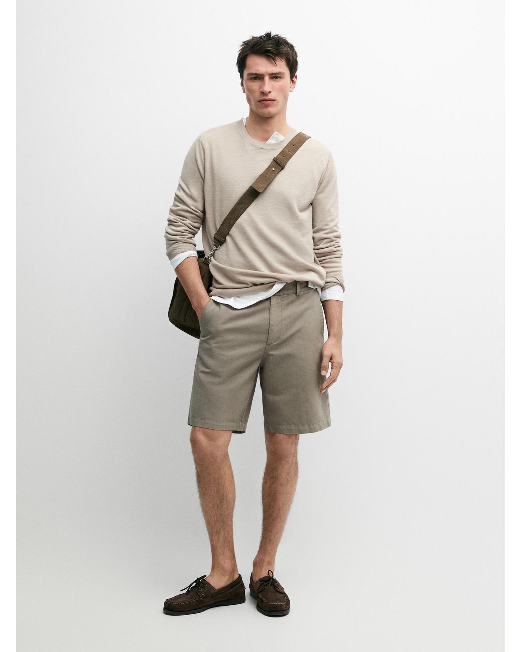 Bermuda En Lin MASSIMO DUTTI pour homme en coloris Natural