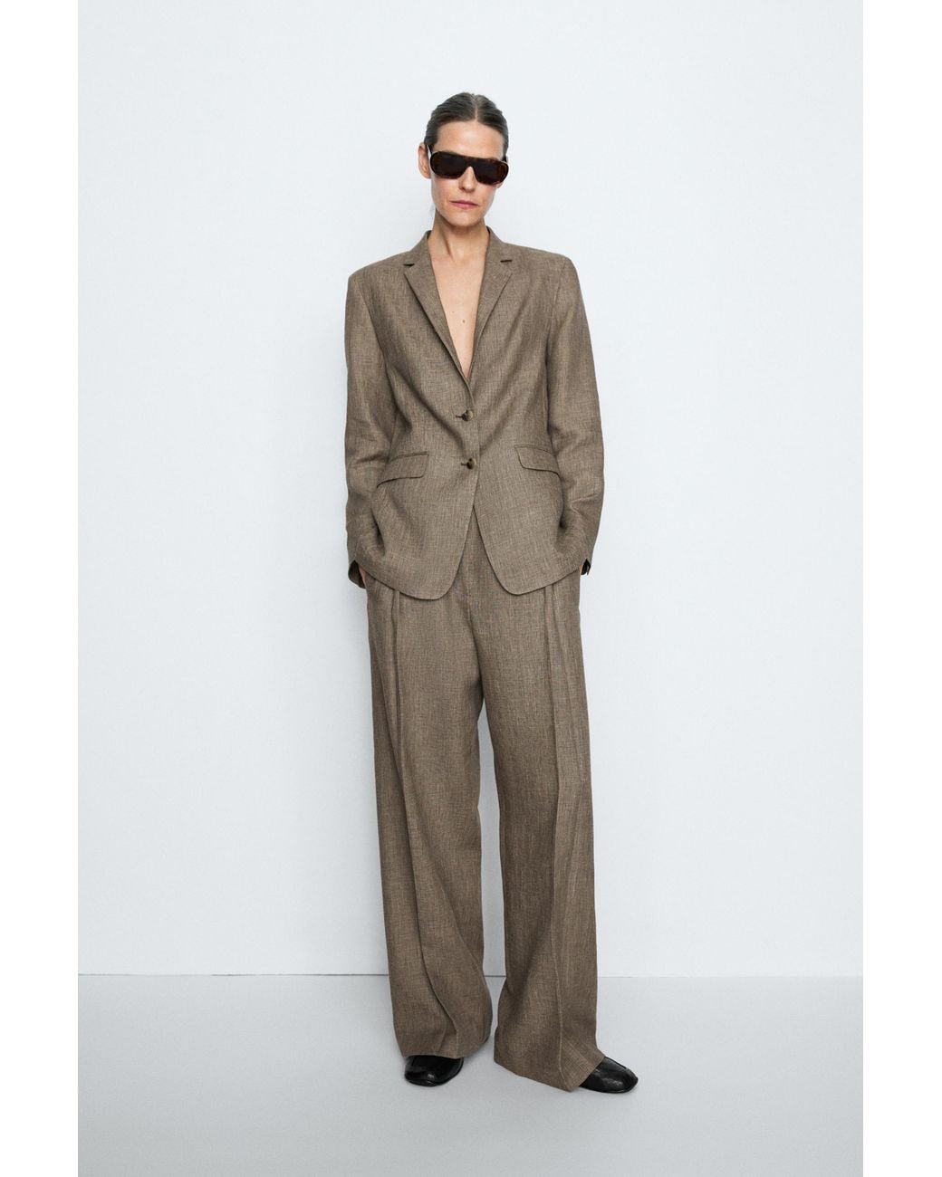 Blazer Effet Chiné MASSIMO DUTTI en coloris Gray