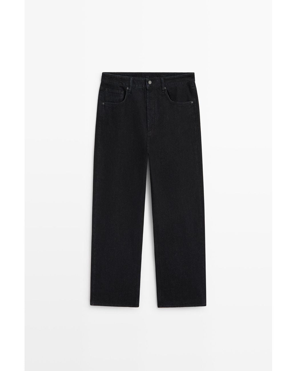 MASSIMO DUTTI Black Wide-Leg Jeans for men