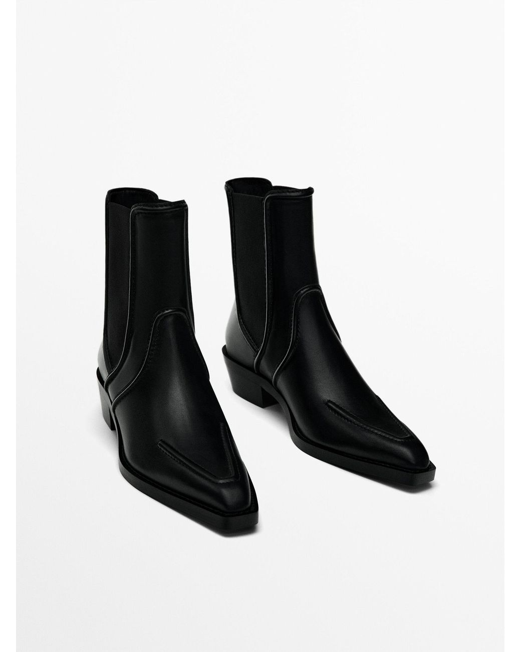 Massimo dutti clearance black ankle boots