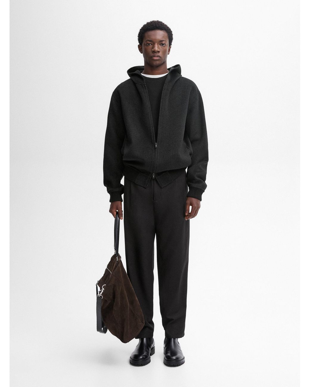 Sudadera Doble Faz Mezcla Lana MASSIMO DUTTI de hombre de color