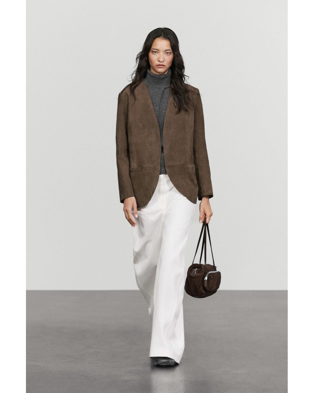 MASSIMO DUTTI White Suede Blazer