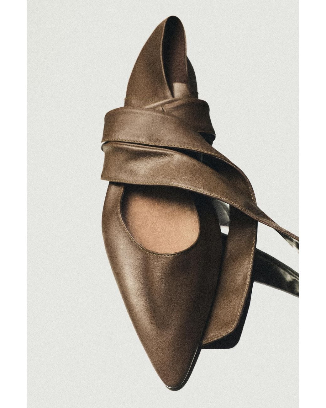 MASSIMO DUTTI Multicolor Laced Leather Ballerina