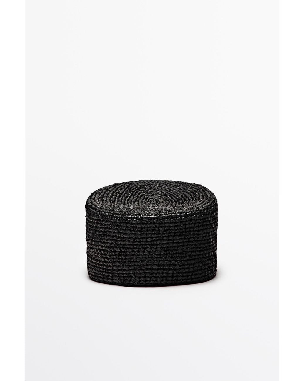 MASSIMO DUTTI Pillbox-Hoed Van Raffia in het Black