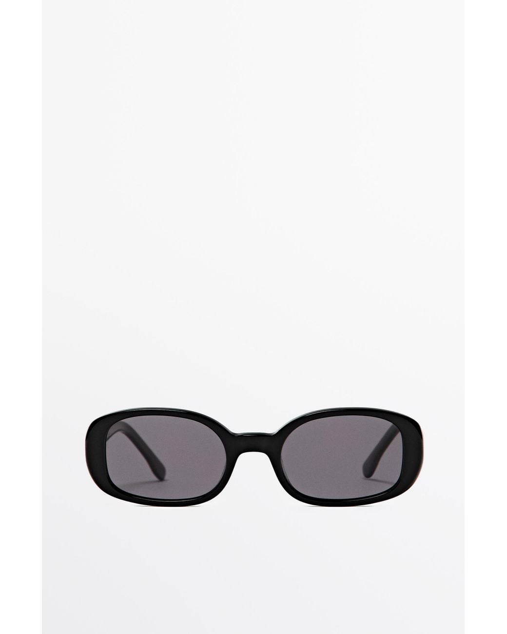 MASSIMO DUTTI Black 90S-Style Rounded Sunglasses