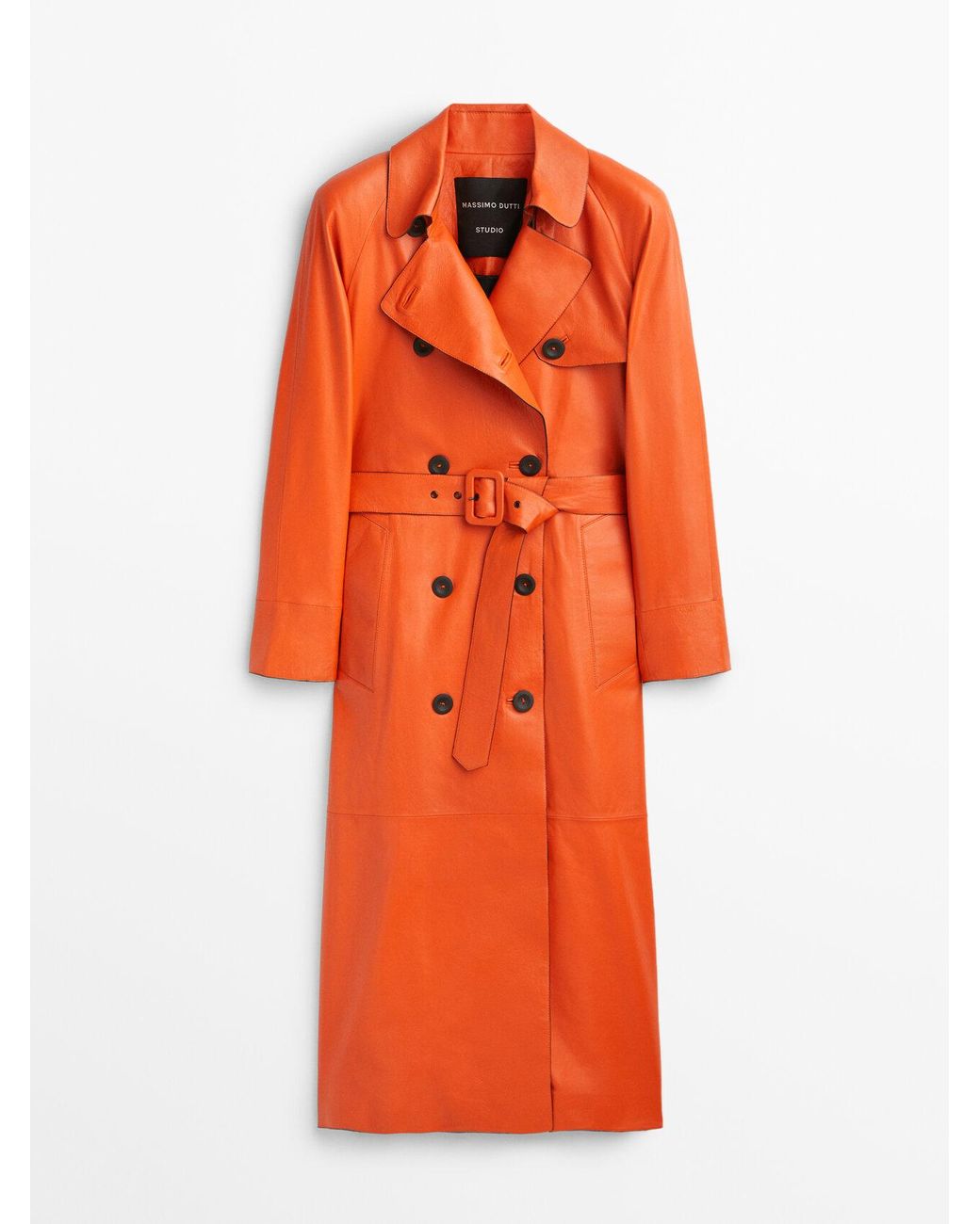 MASSIMO DUTTI Nappa Leather Trench-style Coat With Belt - Studio in ...